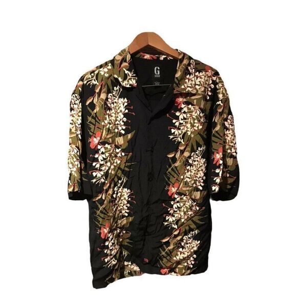 Guess Jeans Hawaiian Shirt Floral Buttons - Picture 1 of 5